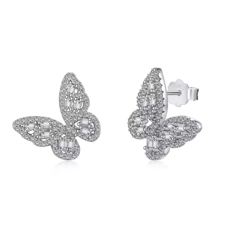 "A S T I" - S925 Butterfly Earrings - Sølv Silwer