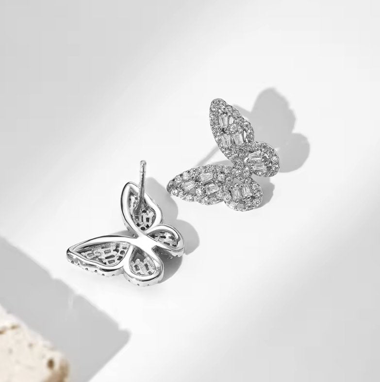 "A S T I" - S925 Butterfly Earrings - Sølv Silwer