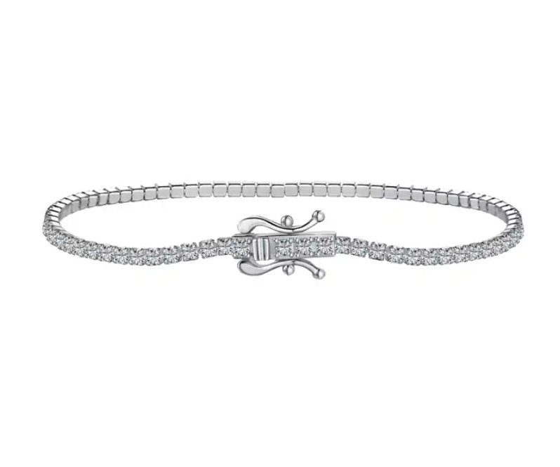 "C A P R I" - S925 Thin Tennis Bracelet - Sølv Silwer