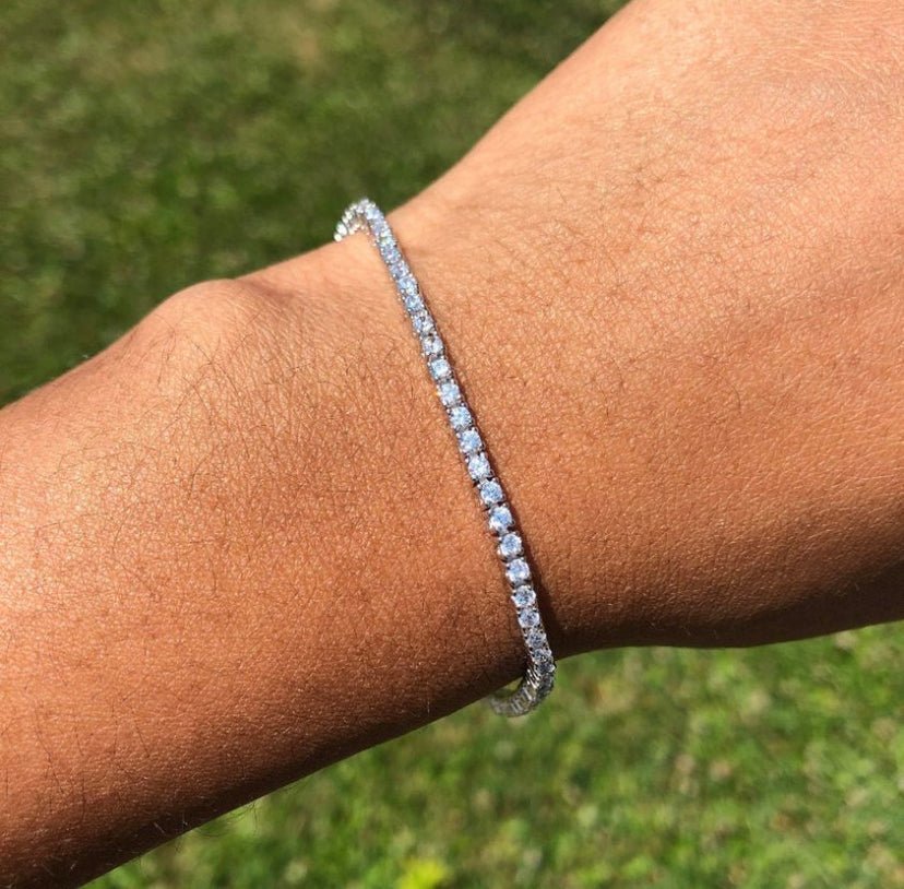 "C A P R I" - S925 Thin Tennis Bracelet - Sølv Silwer