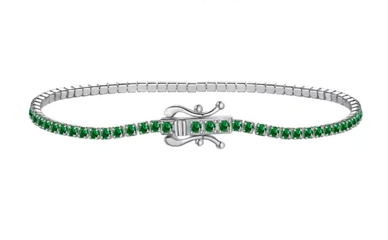 "C A P R I" - S925 Thin Tennis Bracelet - Sølv Silwer