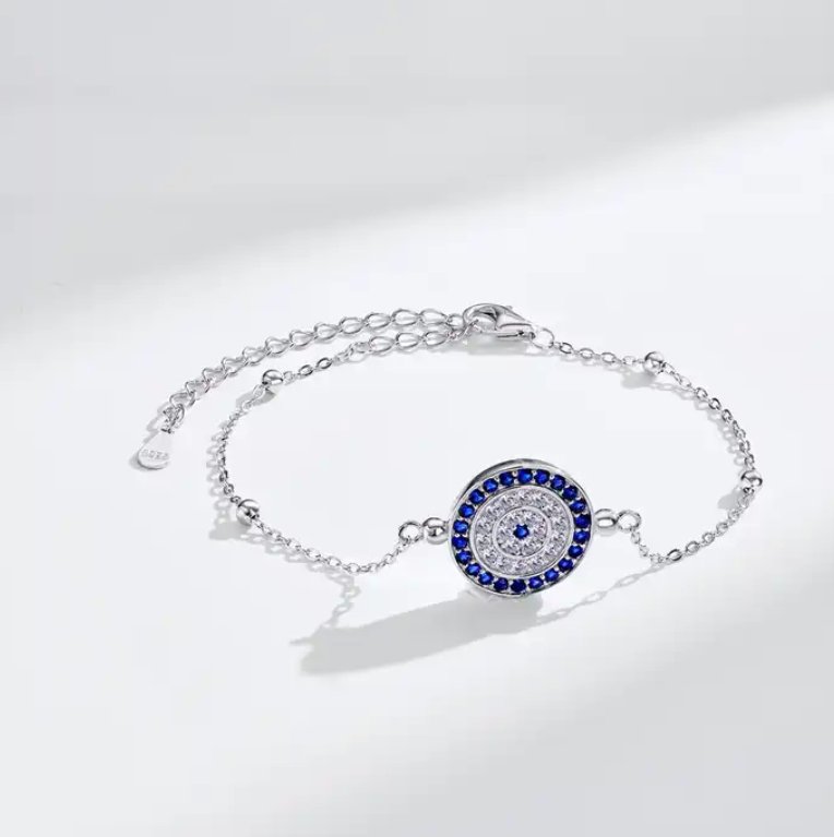 "D E L H I" - S925 Evil eye bracelet - Sølv Silwer