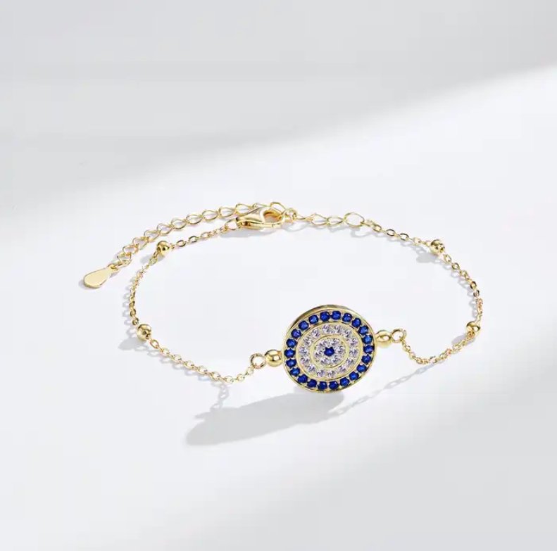 "D E L H I" - S925 Evil eye bracelet - Sølv Silwer