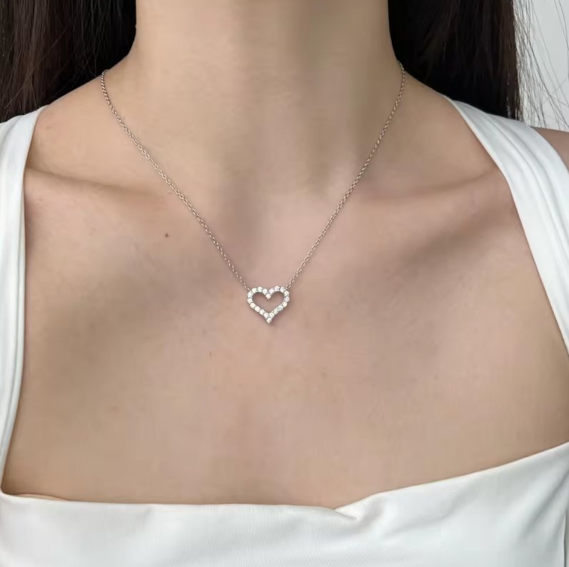 "Heavenly Heart" - S925 Necklace - Sølv Silwer